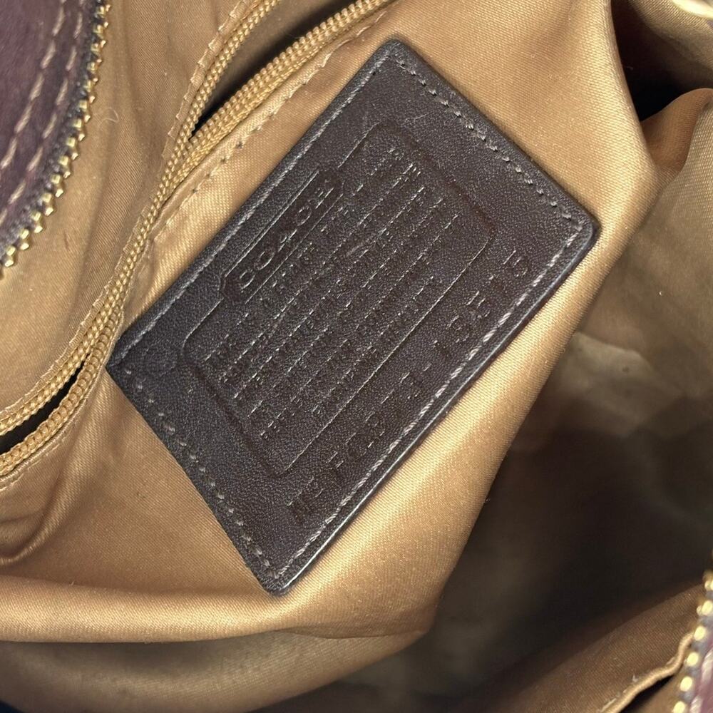 Coach Y2K Vintage Zoe Mosair Brown Patchwork Leather Suede Hobo Shoulder Bag - Picture 10 of 16